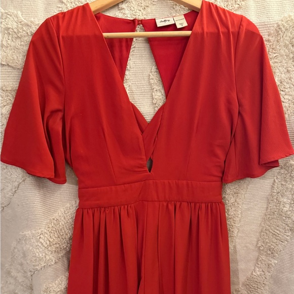 Daytrip Red Flutter Sleeve V-Neck Sundress - Picture 5 of 6